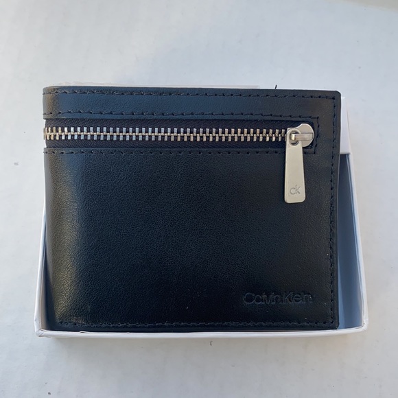 New CALVIN KLEIN Black Leather Mens Wallet - Picture 2 of 7
